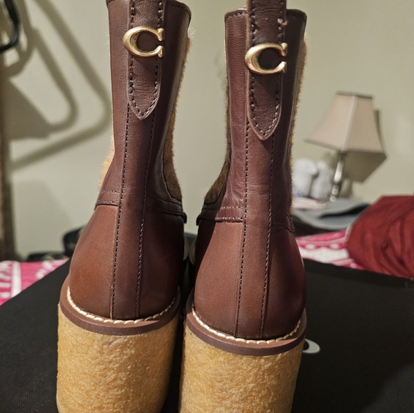 Coach Delaney Leather Saddle Booties Size 8 - Picture 9 of 14